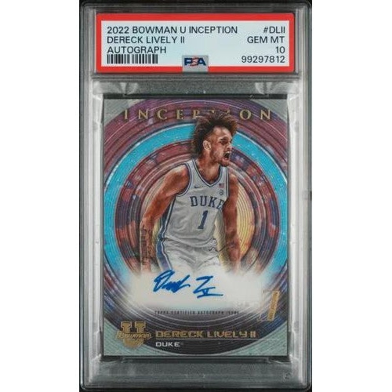 Dereck Lively II 2022 Bowman University Inception Autographs #DLII PSA 10