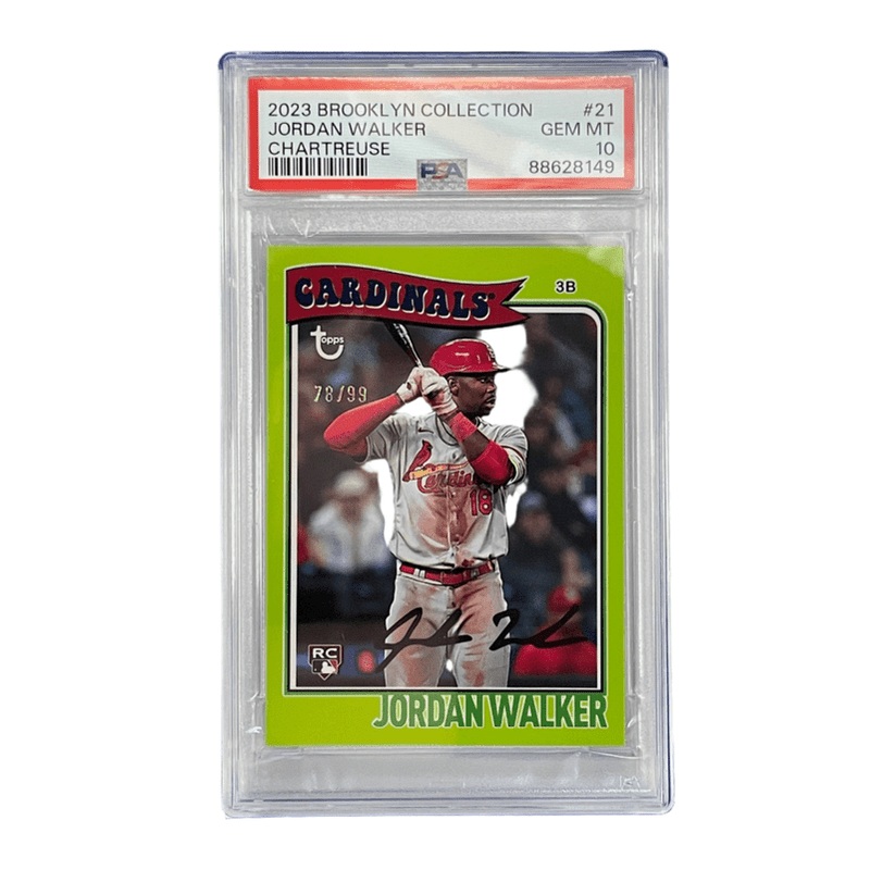 Jordan Walker 2023 Brooklyn Collection Chartreuse #21 PSA 10