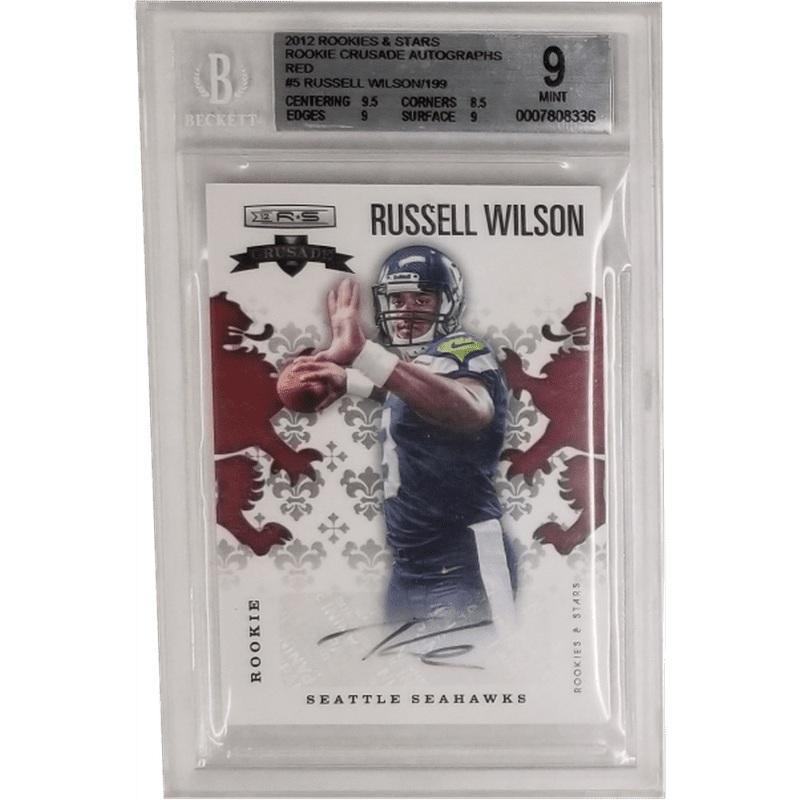 Russell Wilson 2021 Rookies & Stars Rookie Crusade Autographs Red #5 Beckett 9