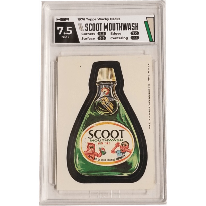 1976 Topps Wacky Packs – Scoot Mouthwash HGA 7.5