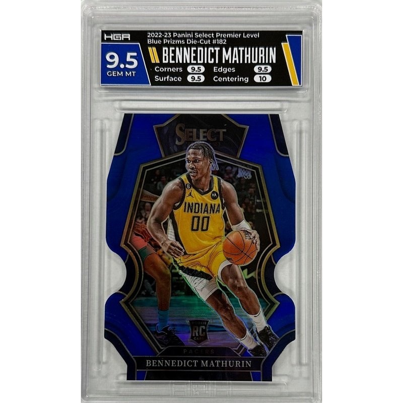 Bennedict Mathurin 2022-23 Panini Select Premier Level Blue Prizms #182 HGA 9.5