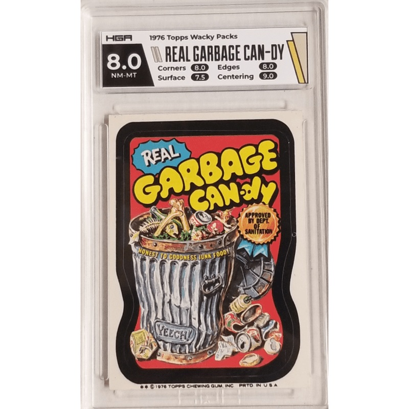 1976 Topps Wacky Packs – Real Garbage Can-dy HGA 8.0