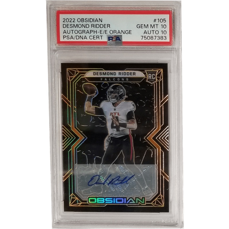 Desmond Ridder: 2022 Obsidian Autograph-E/E Orange PSA 10