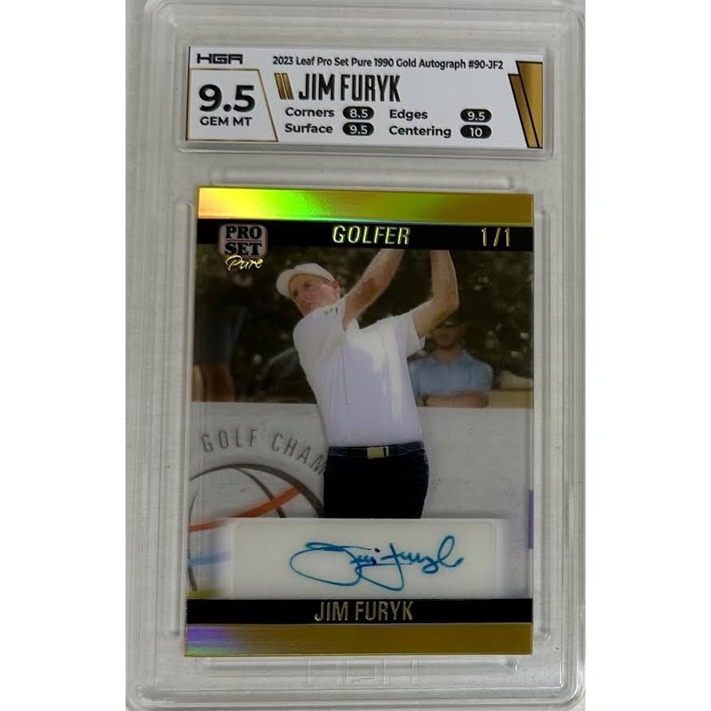 Jim Furyk: 2023 Leaf Pro Set Pure 1990 Gold Autograph #90-JF2 HGA 9.5