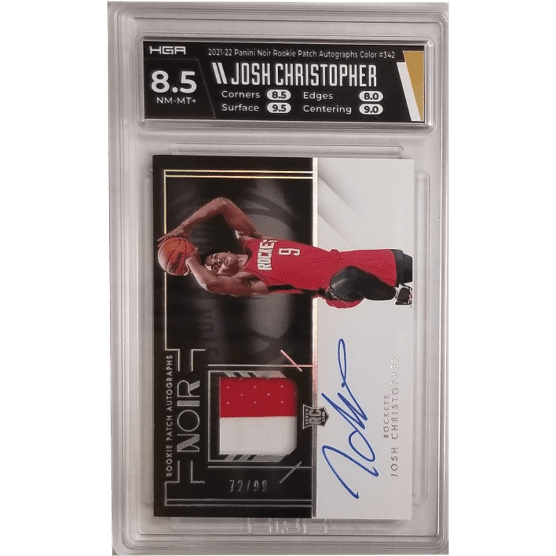 Josh Christopher 2021-22 Panini Noir Rookie Patch Autograph Color #342 HGA 8.5