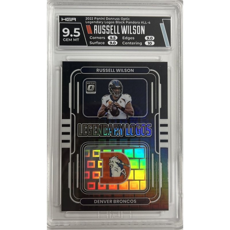 Russell Wilson 2022 Panini Donruss Optic Legendary Logos Black Pandora #LL-4 HGA 9.5