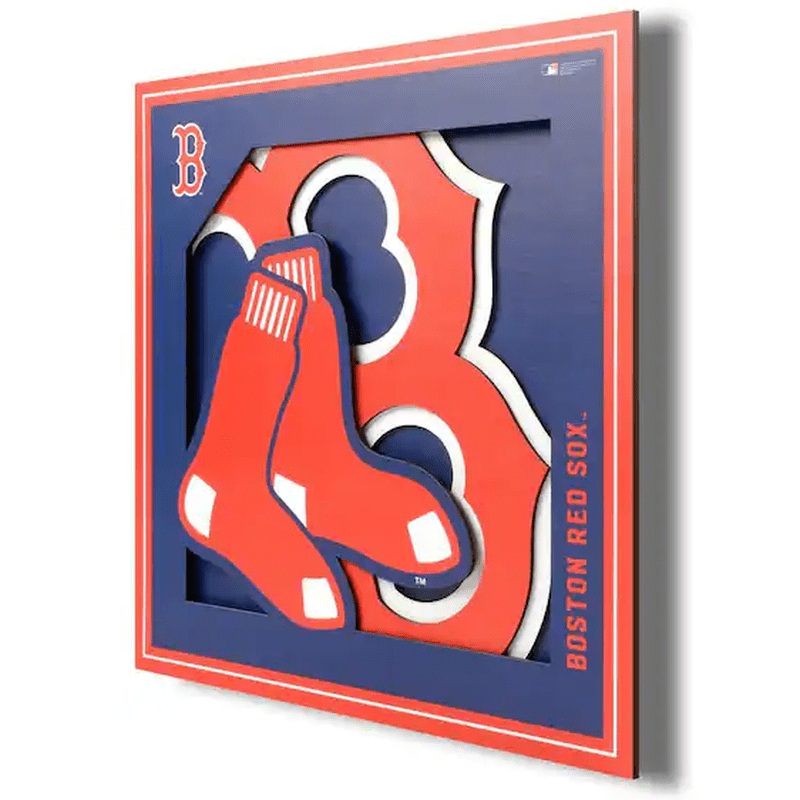 Wall Art: Boston Red Sox Logo Series  12″x12″