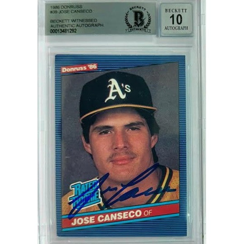 Jose Canseco RC 1986 Donruss #39 BGS 10
