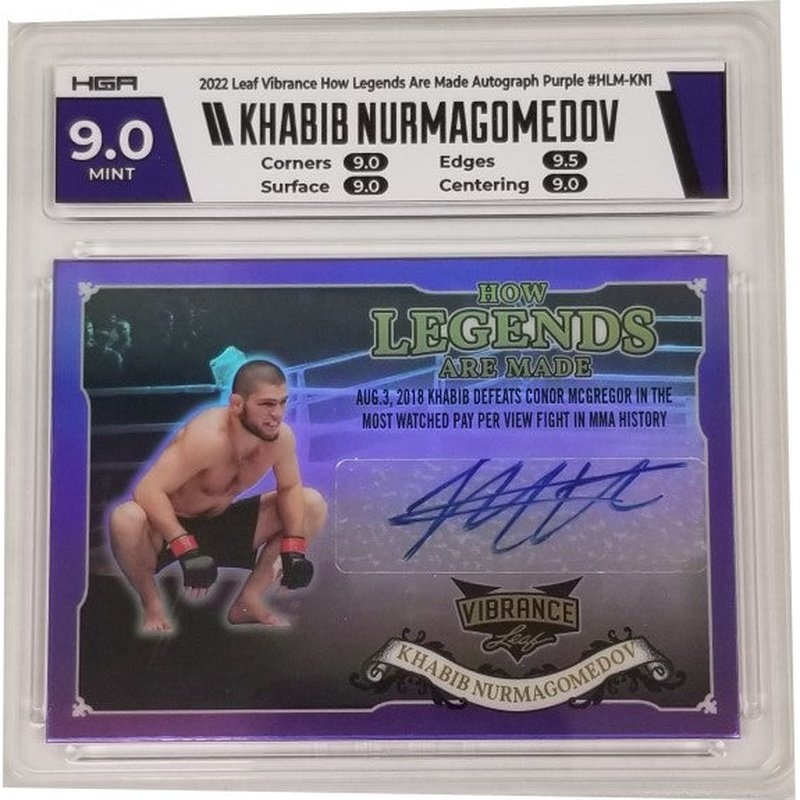 Khabib Nurmagomedov 2022 Leaf Vibrance How Legends Are Made Autograph Purple #HLM-KN1 HGA 9.0