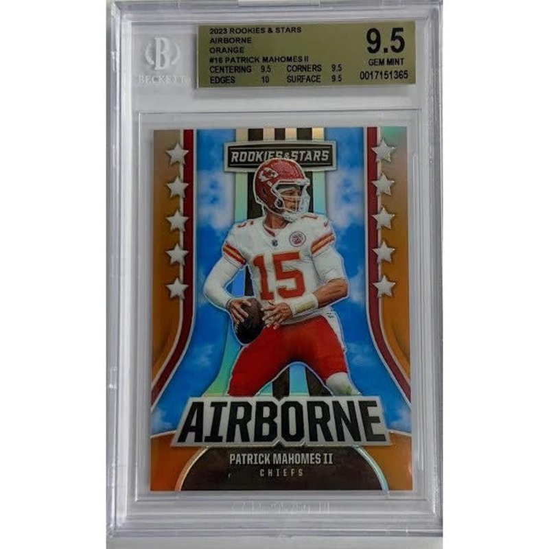 Patrick Mahomes II 2023 Rookies and Stars Airborne Orange #16 BGS 9.5