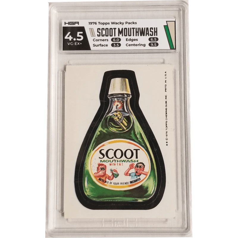 1976 Topps Wacky Packs – Scoot Mouthwash HGA 4.5