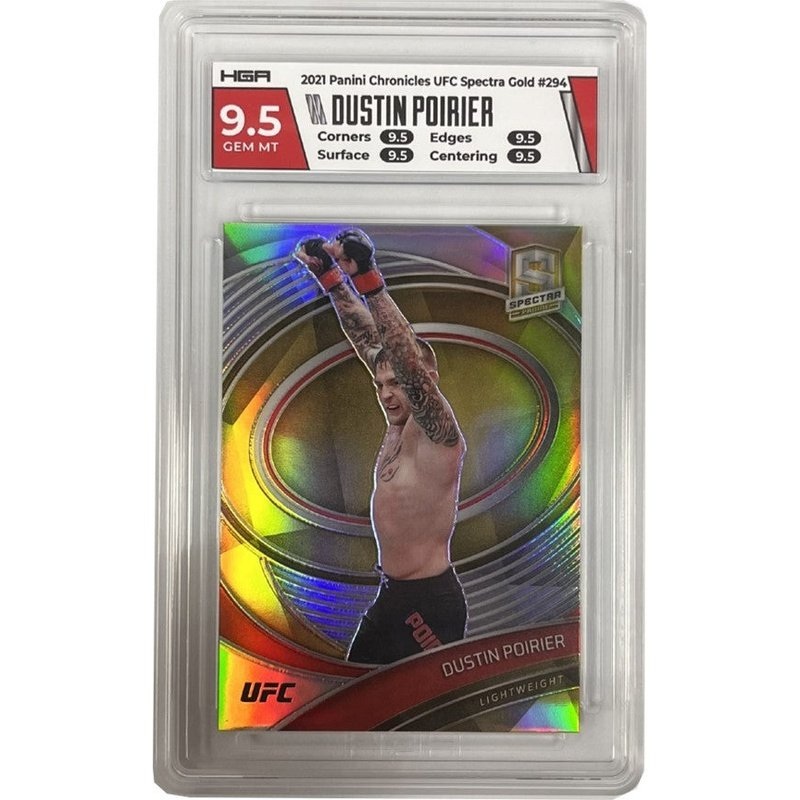 Dustin Poirier 2021 Panini Chronicles UFC Spectra Gold #294 HGA 9.5