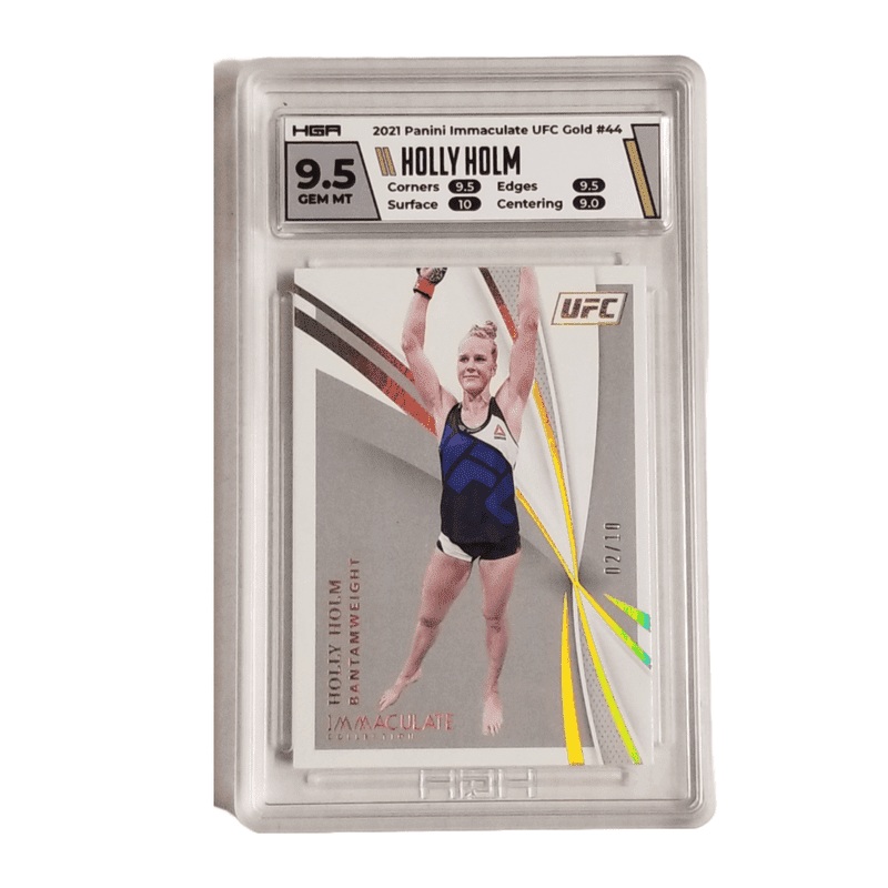 Holly Holm: 2021 Panini Immaculate UFC Gold #44 HGA 9.5
