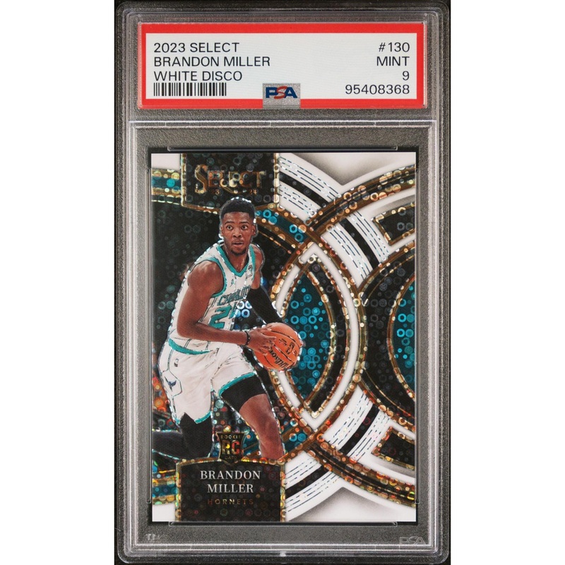 Brandon Miller 2023 Panini Select White Disco #130 PSA 9  Rookie Parallel