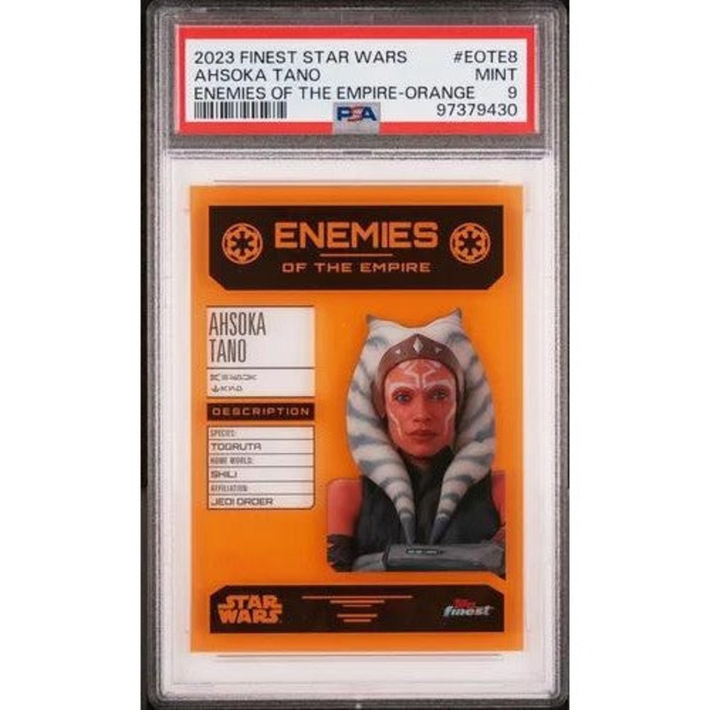 2023 Topps Finest Star Wars Enemies Of The Empire Ahsoka Tano Orange #EOTE8 PSA 9
