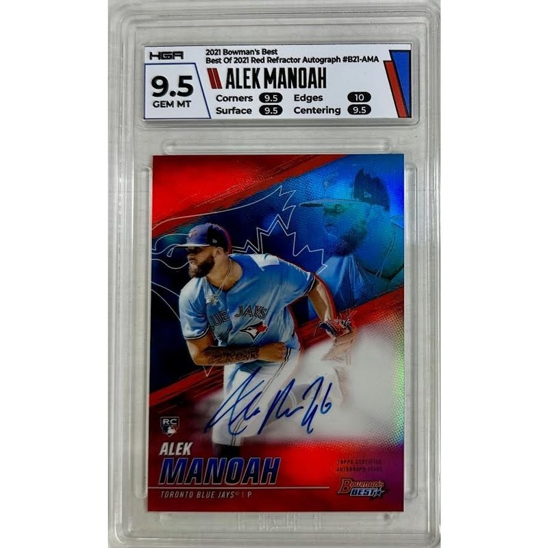 Alek Manoah: 2021 Bowman’s Best – Best Of 2021 Red Refractor Autograph #B21-AMA HGA 9.5