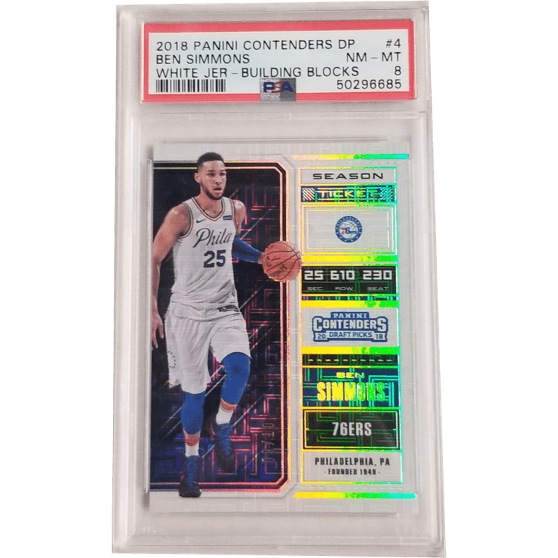 Ben Simmons 2018 Panini Contenders Draft Picks White #4 PSA 8