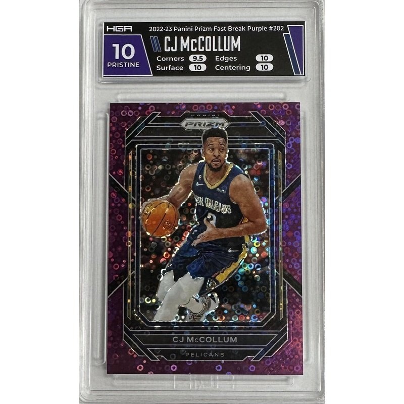 CJ McCollum 2022-23 Panini Prizm Fast Break Purple #202 HGA 10