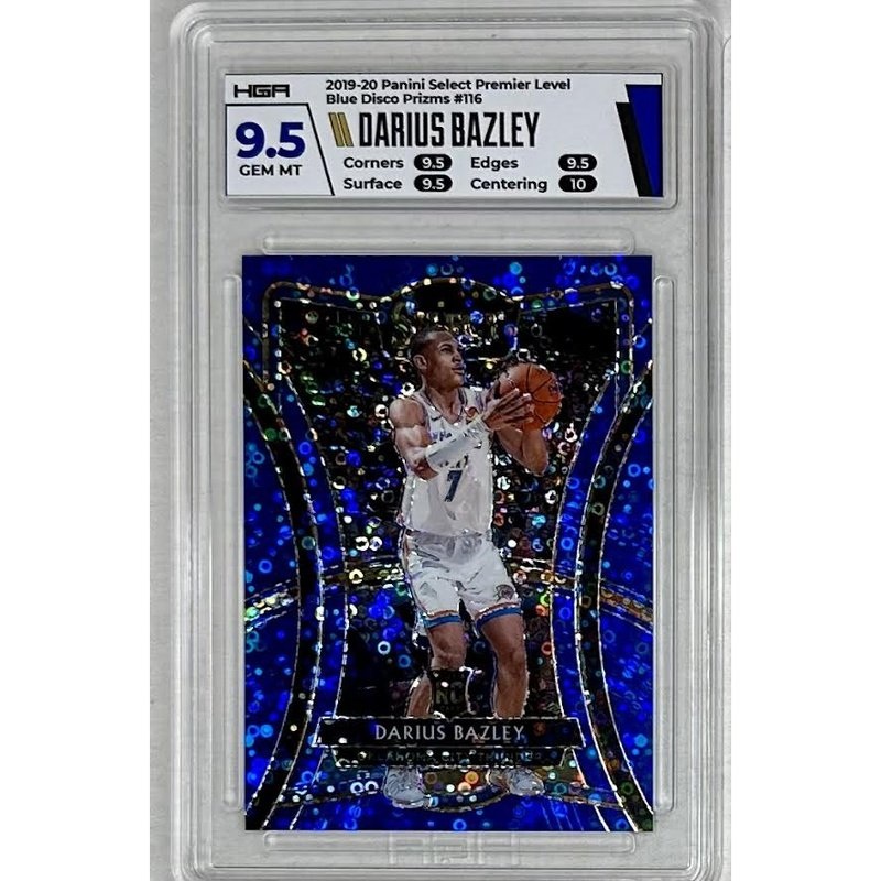 Darius Bazley: 2019-20 Panini Select Premier Level Blue Disco Prizms, # 116, HGA: 9.5
