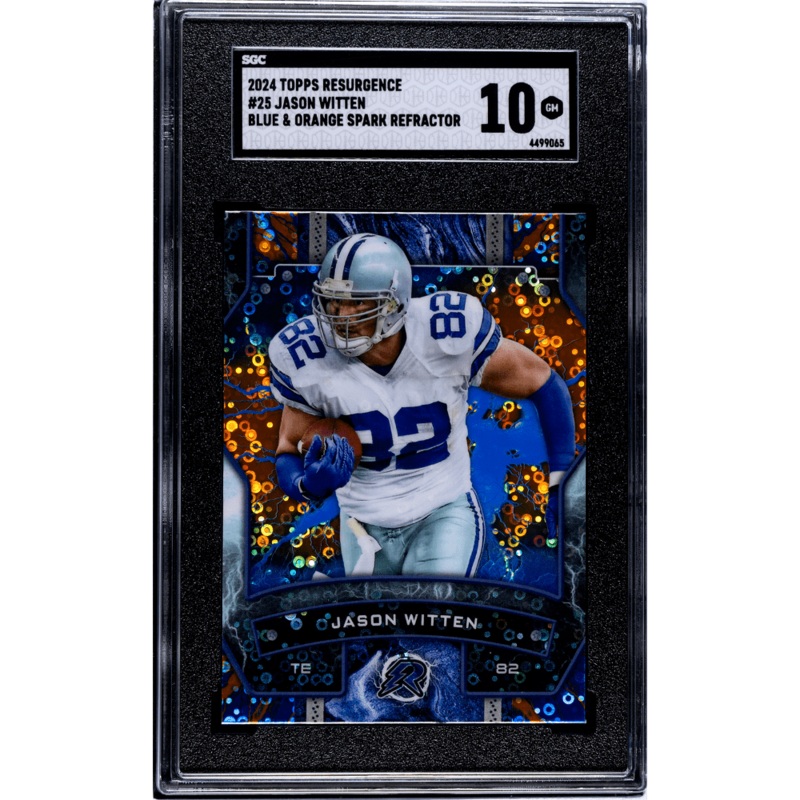 Jason Witten 2024 Topps Resurgence Blue & Orange Spark Refractor #25 SGC 10