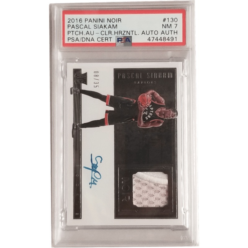 Pascal Siakam 2016 Panini Noir Patch Auto #130 PSA 7