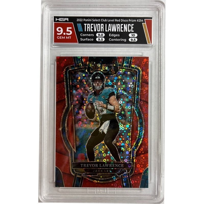 Trevor Lawrence 2022 Panini Select Club Level Red Disco Prizm #254 HGA 9.5