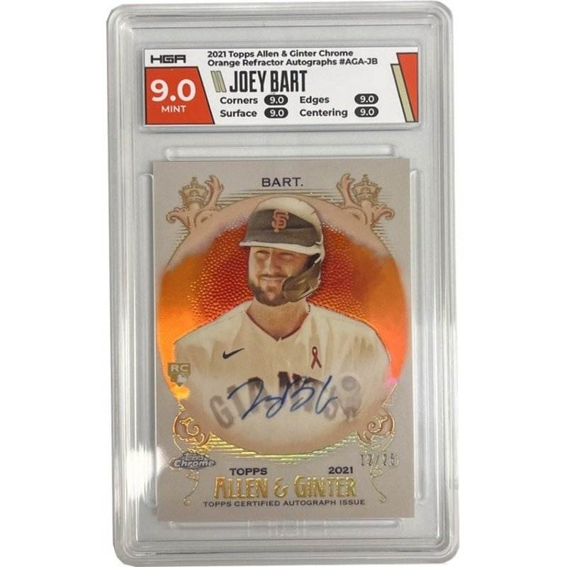 Joey Bart 2021 Topps Allen & Ginter Chrome Orange Refractor Autographs #AGA-JB HGA 9.0