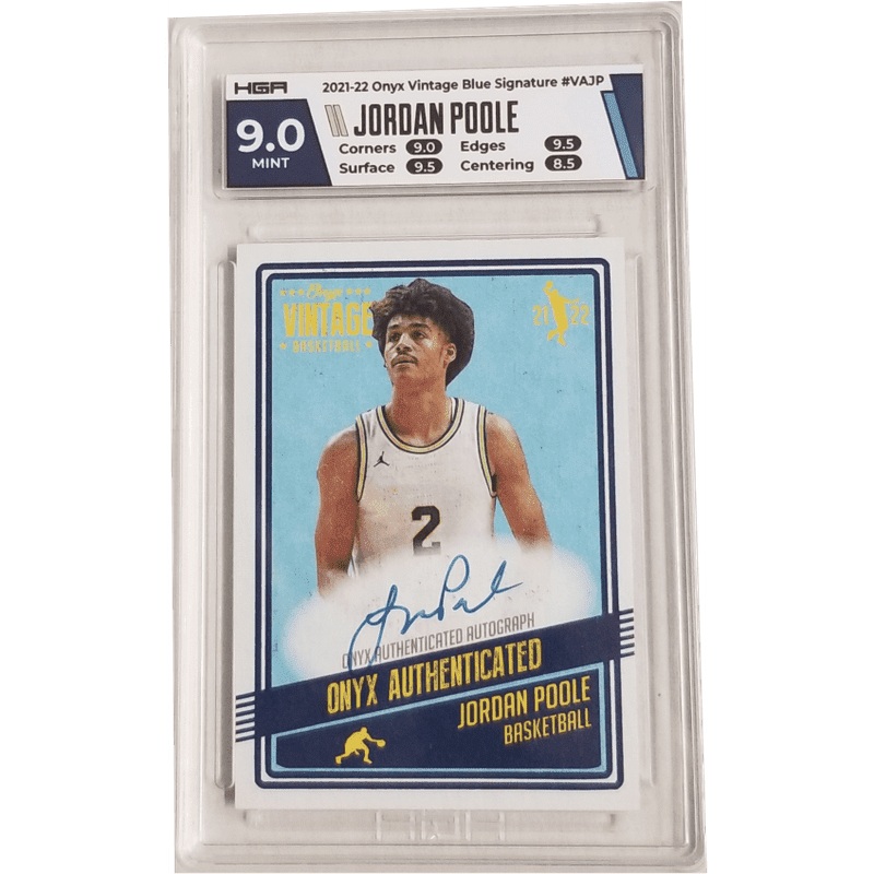Jordan Poole: 2021-22 Onyx Vintage Blue Signature #VAJP HGA 9.0