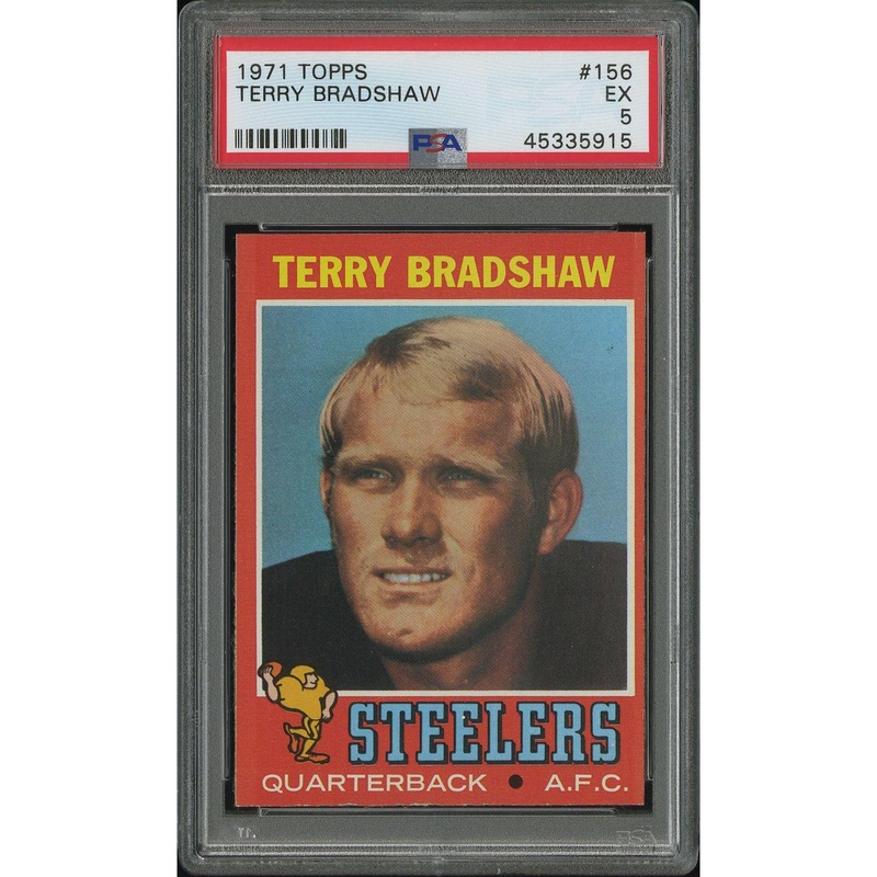 Terry Bradshaw 1971 Topps #156 PSA 5  Rookie Card | Steelers Legend