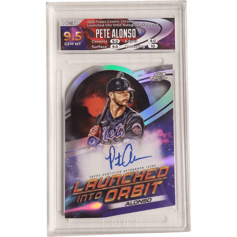 Pete Alonso 2022 Topps Cosmic Chrome Launched Into Orbit Autograph #LIOA-PA HGA 9.5