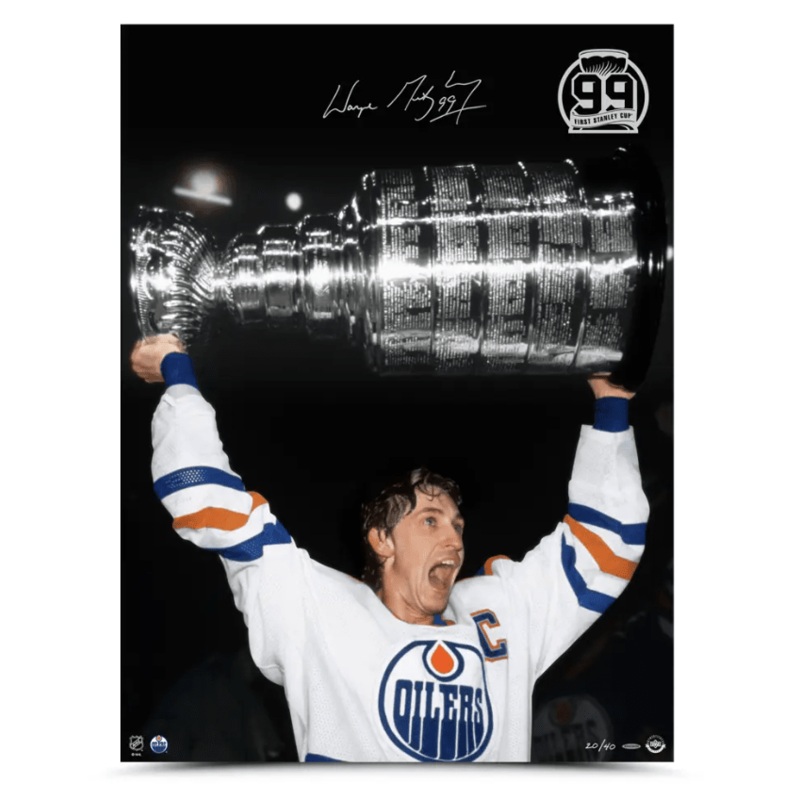 Wayne Gretzky Autographed The Great Ones First 40th Anniversary Logo 30×40
