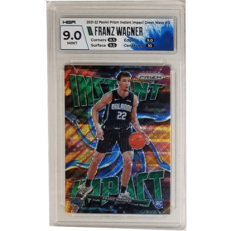 Franz Wagner: 2021-22 Panini Prizm Instant Impact Green Wave #13 HGA 9.0