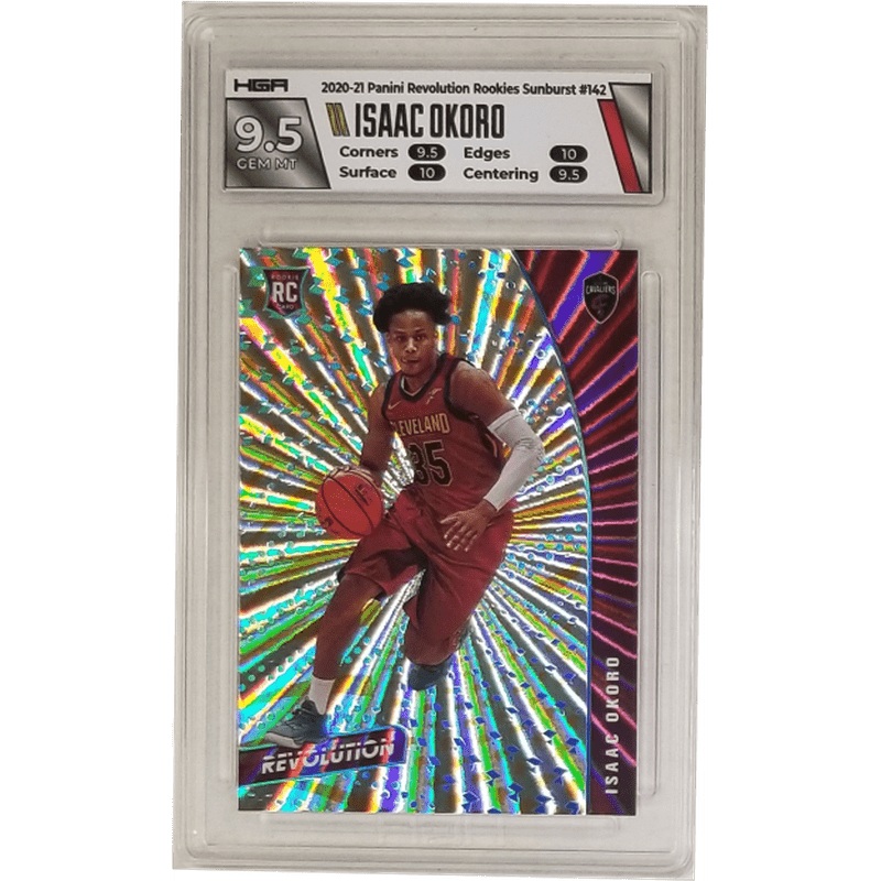 Isaac Okoro 2020-21 Panini Revolution Rookies Sunburst #142 HGA 9.5