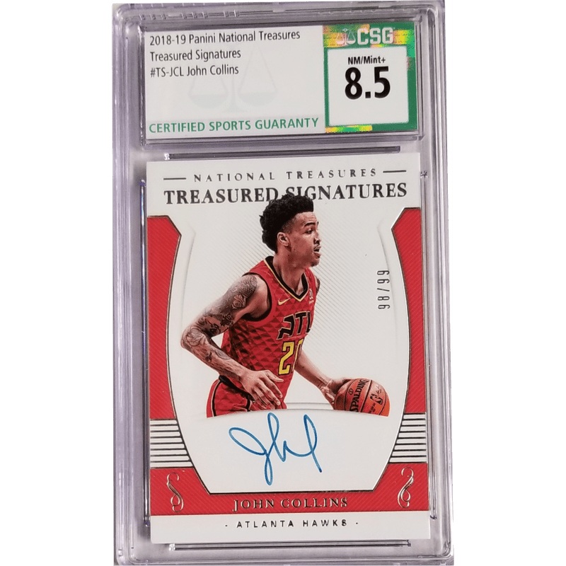John Collins 2018-19 Panini National Treasures Treasured Signatures #TS-JCL CSG 8.5