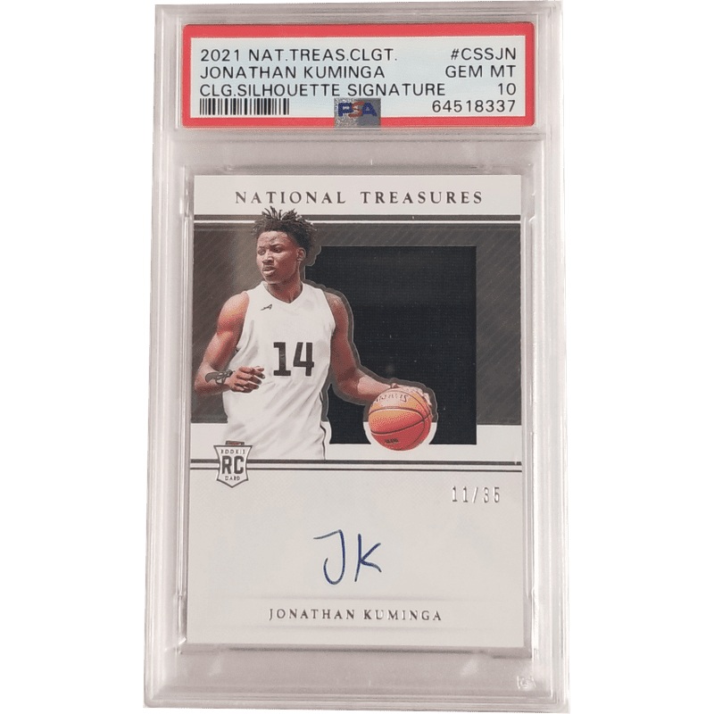 Jonathan Kuminga: 2021 National Treasure Collegiate Silhouette Signature #CSSJN PSA 10