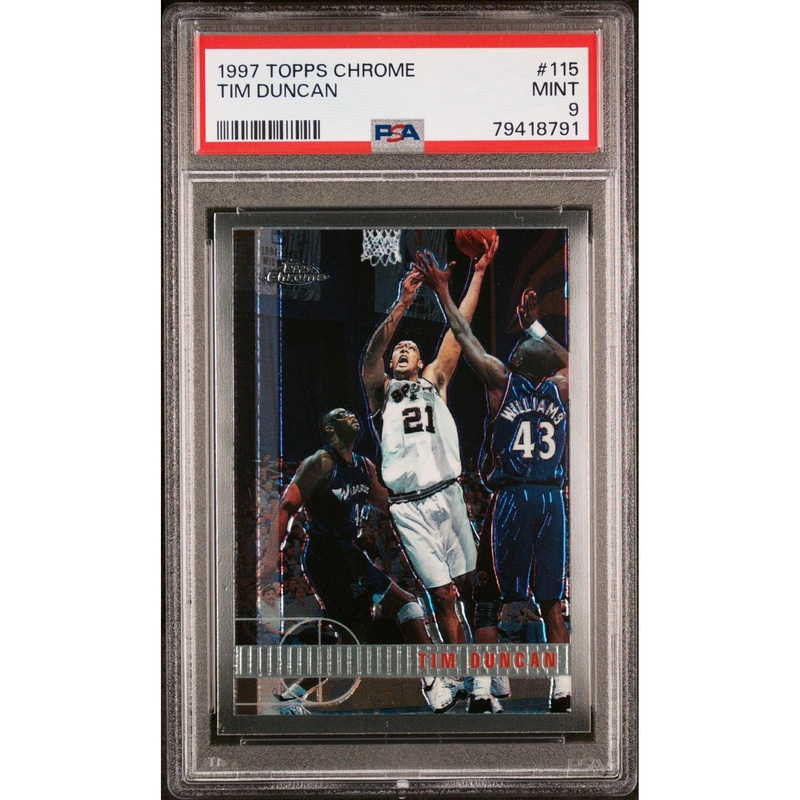 Tim Duncan 1997 Topps Chrome #115 PSA 9 Rookie Card