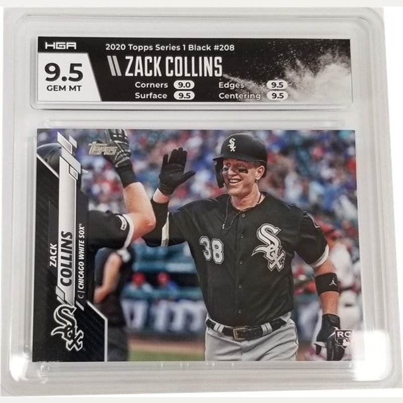 Zack Collins 2020 Topps Series 1 Black #208 HGA 9.5