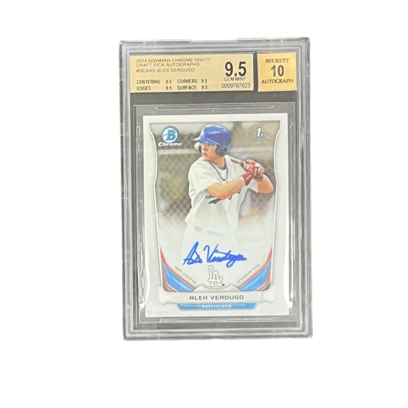 Alex Verdugo 2014 Bowman Chrome Draft Picks Autographs #BCAAV Beckett 9.5
