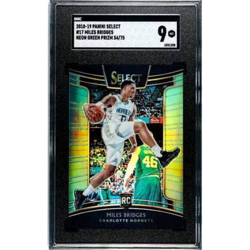 Miles Bridges 2018 Panini Select #17 Neon Green Prizm SGC 9