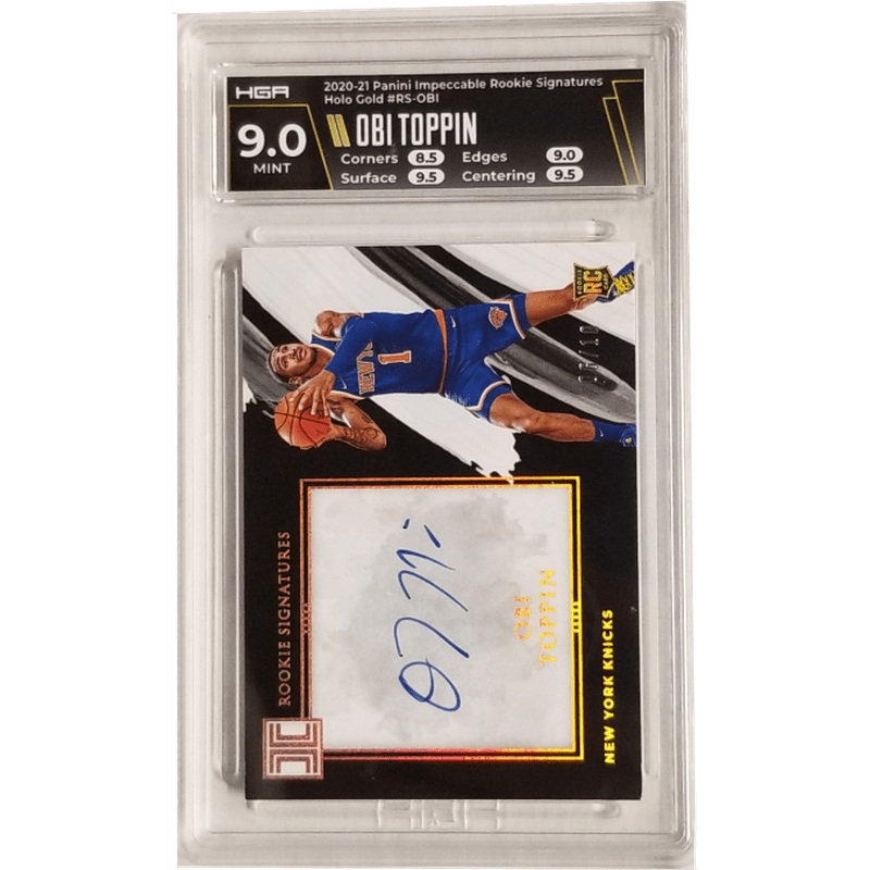 Obi Toppin 2020-21 Panini Impeccable Rookie Signatures Holo Gold #RS-OBI HGA 9.0