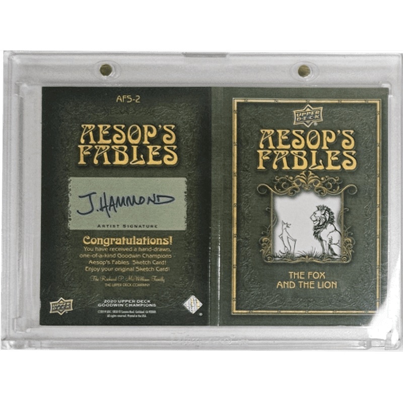 The Fox & The Lion: Aesop’s Fable Booklet Card Autographed by Artist J. Hammond