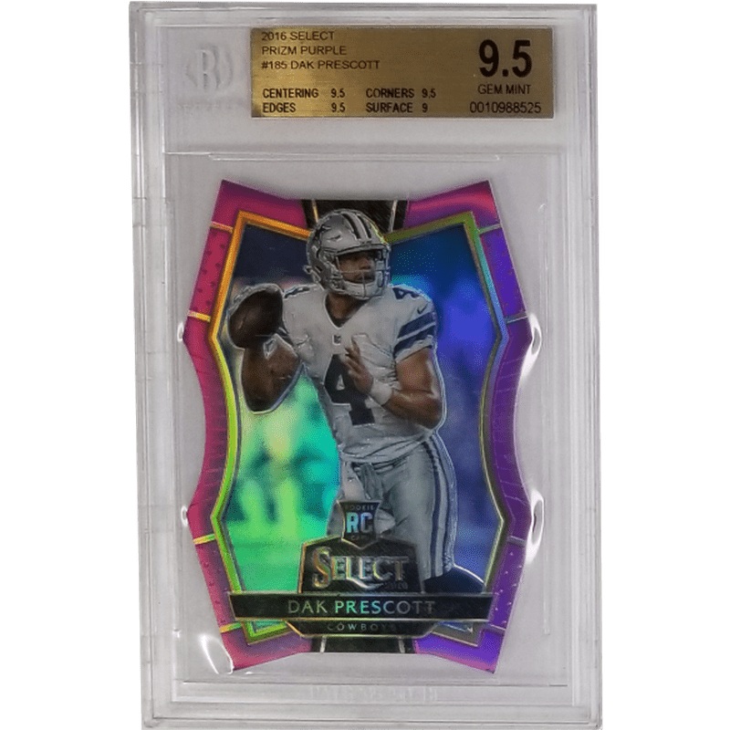 Dak Prescott: 2016 Select Prizm Purple #185 Beckett 9.5