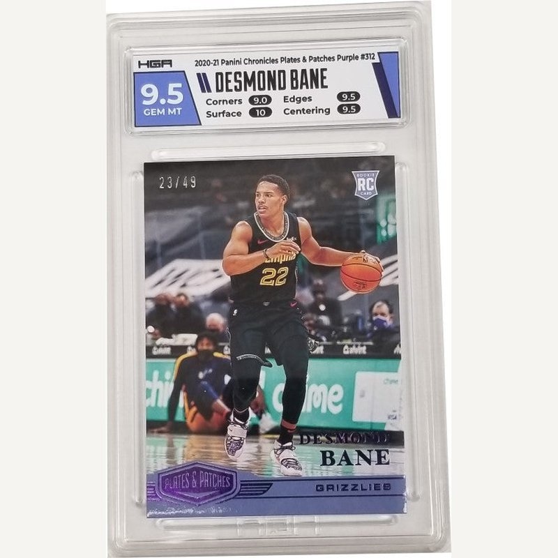 Desmond Bane: 2020-21 Panini Chronicles Plates & Patches Purple #312 HGA 9.5