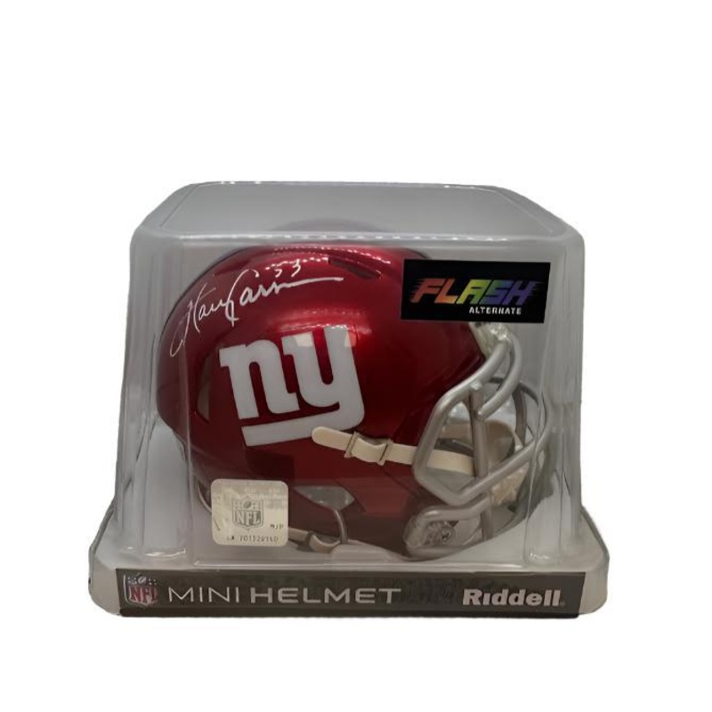 Autographed Mini Helmet: Harry Carson – NY Giants – Flash