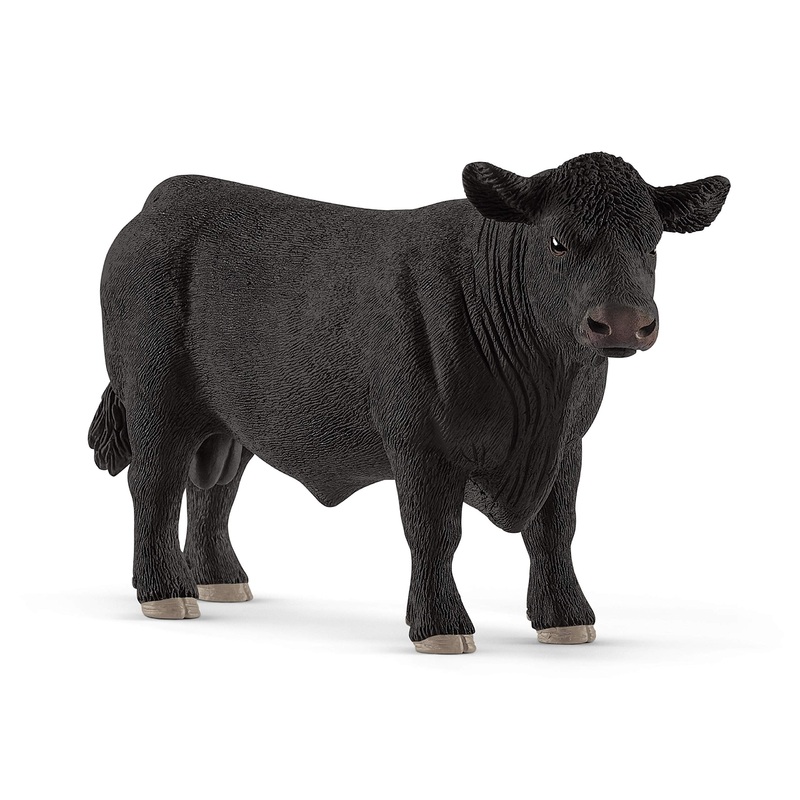 Schleich Farm World, Realistic Animal Toys For Kids Ages 3 And Above, Black Angus Bull Cow Toy Figure