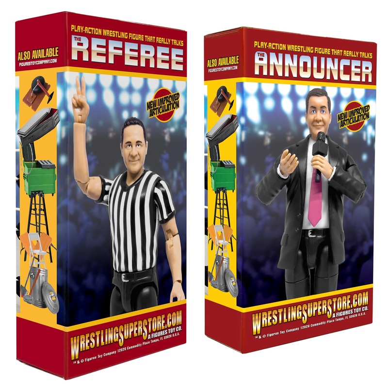 Ultimate Talking Wrestling Referee & Ring Announcer Action Figures For Wrestling Figures