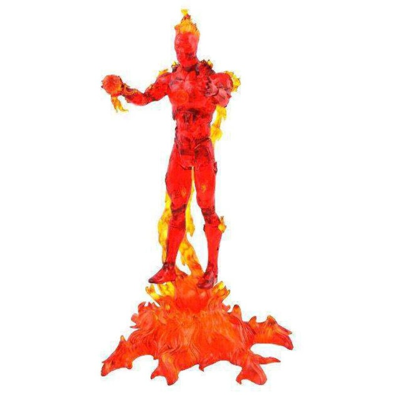 Diamond Select Toys Human Torch 7-Inch Action Figure With Side-Panel Artwork And 16 Points Of Articulation