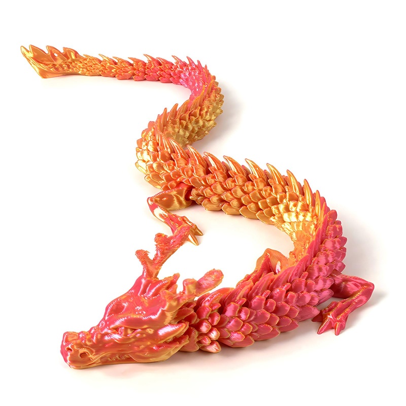 12In 3D Printed Dragon Easter Basket Stuffers, 3D Printed Animal Collection, Sensory Stress Relief Toys for Kids, Collectors, De