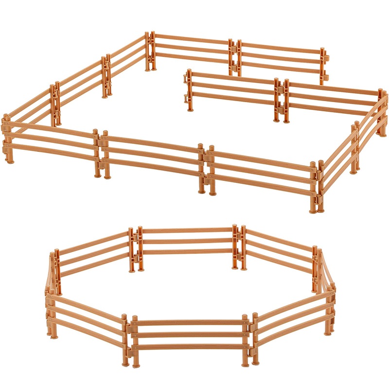 Sumind 40 Pieces Horse Corral Fencing Accessories Playset Plastic Farm Fence Toy for Barn Paddock Horse Stable Farm Animal Fence