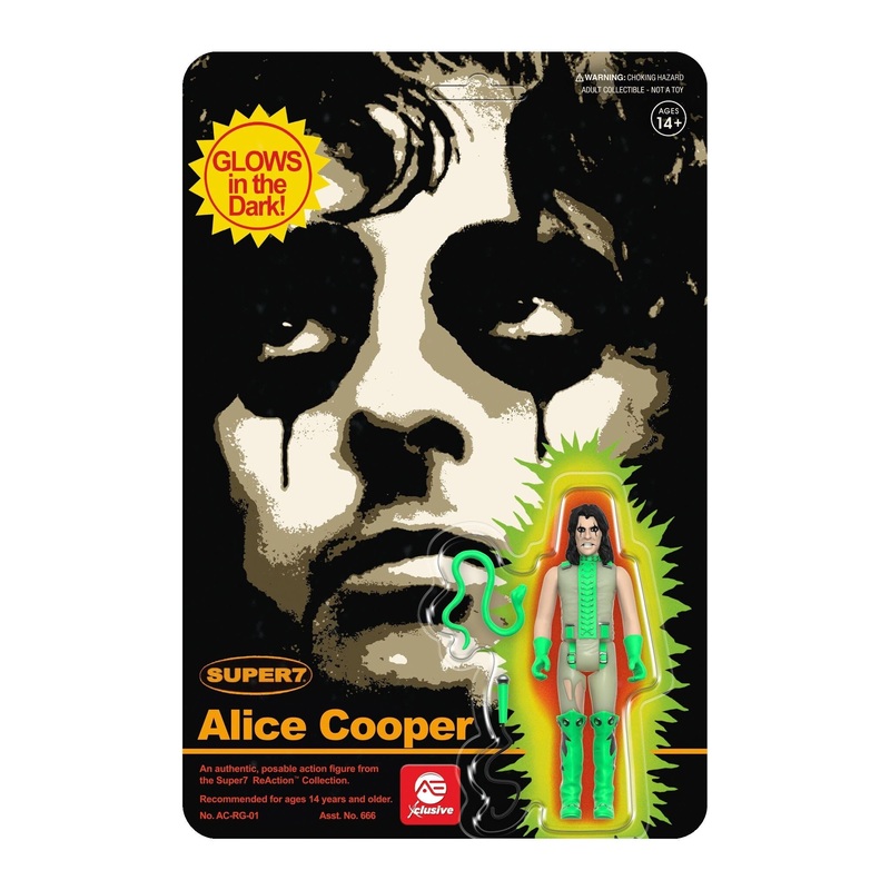 Super 7 – Alice Cooper Reaction Figure – Glow-In-The-Dark (Ae Xclusive), White